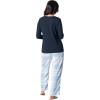 imageFruit of the Loom Womens Sueded Jersey Crew Top and Fleece Pant Sleep SetNavySnow Plaid