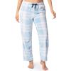 imageFruit of the Loom Womens Sueded Jersey Crew Top and Fleece Pant Sleep SetNavySnow Plaid