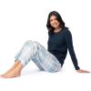 imageFruit of the Loom Womens Sueded Jersey Crew Top and Fleece Pant Sleep SetNavySnow Plaid