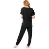 imageFruit of the Loom womens Breathable Short Sleeve Top and Jogger Pant Sleep Pajama SetBlack