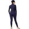 imageFruit of the Loom womens High Neck Quarter Zip Top and Legging Thermal SetNavy