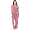 imageFruit of the Loom womens Short Sleeve Tee and Pant 2 Piece Sleep SetAntique Heather Blush