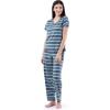imageFruit of the Loom womens Short Sleeve Tee and Pant 2 Piece Sleep SetBlue Stripe