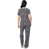 imageFruit of the Loom womens Short Sleeve Tee and Pant 2 Piece Sleep SetCharcoalHearts