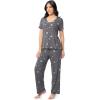 imageFruit of the Loom womens Short Sleeve Tee and Pant 2 Piece Sleep SetCharcoalHearts