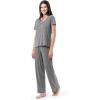 imageFruit of the Loom womens Short Sleeve Tee and Pant 2 Piece Sleep SetHeather Grey