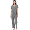 imageFruit of the Loom womens Short Sleeve Tee and Pant 2 Piece Sleep SetHeather Grey