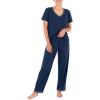 imageFruit of the Loom womens Short Sleeve Tee and Pant 2 Piece Sleep SetMidnight Blue