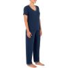 imageFruit of the Loom womens Short Sleeve Tee and Pant 2 Piece Sleep SetMidnight Blue