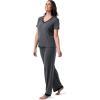 imageFruit of the Loom womens Short Sleeve Tee and Pant 2 Piece Sleep SetSoft Grey