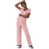 imageFruit of the Loom womens Short Sleeve Tee and Pant 2 Piece Sleep SetSoft Pink