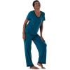 imageFruit of the Loom womens Short Sleeve Tee and Pant 2 Piece Sleep SetTurquoise