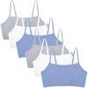 imageFruit of The Loom Womens Spaghetti Strap Cotton Pullover Sports Bra Value PackHeather GreyHeather GreyWhiteWhiteHeather BlueHeather Blue