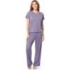 imageFruit of the Loom Womens Drop Shoulder Tee and Convertible Waist Sleep SetDusk