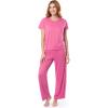 imageFruit of the Loom Womens Drop Shoulder Tee and Convertible Waist Sleep SetPink