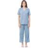imageFruit of the Loom Womens Pipped Button Down Sleep SetAshley Blue