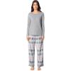imageFruit of the Loom Womens Sueded Jersey Crew Top and Fleece Pant Sleep SetGrey HeatherNordic Snow
