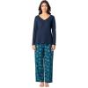 imageFruit of the Loom Womens Waffle VNeck Top and Flannel Pant Sleep SetNavyStarry Snowflakes