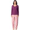 imageFruit of the Loom Womens Waffle VNeck Top and Flannel Pant Sleep SetPurpleFluffy Trees