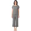 imageFruit of the Loom womens Dolman Sleeve and Cropped Pant Sleep SetGrey