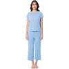 imageFruit of the Loom womens Dolman Sleeve and Cropped Pant Sleep SetUrban Blue