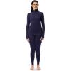 imageFruit of the Loom womens High Neck Quarter Zip Top and Legging Thermal SetNavy
