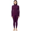 imageFruit of the Loom womens High Neck Quarter Zip Top and Legging Thermal SetPurple