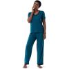 imageFruit of the Loom womens Short Sleeve Tee and Pant 2 Piece Sleep SetTurquoise