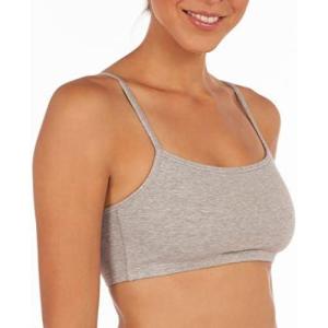imageFruit of The Loom Womens Spaghetti Strap Cotton Pullover Sports Bra Value PackWhiteHeather GrayBlackWhiteHeather GrayBlack 6pack