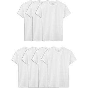 imageFruit of the Loom Boys Eversoft Cotton Undershirts T Shirts ampamp Tank TopsT Shirt  Boys  7 Pack  White