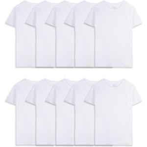 imageFruit of the Loom Boys Eversoft Cotton Undershirts T Shirts ampamp Tank TopsT Shirt  Husky  10 Pack  White