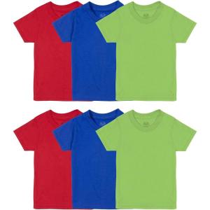 imageFruit of the Loom Boys Eversoft Cotton Undershirts T Shirts ampamp Tank TopsT Shirt  Toddler  6 Pack  BlueGreenRed