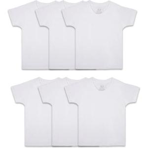 imageFruit of the Loom Boys Eversoft Cotton Undershirts T Shirts ampamp Tank TopsT Shirt  Toddler  6 Pack  White