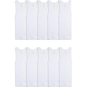 imageFruit of the Loom Boys Eversoft Cotton Undershirts T Shirts ampamp Tank TopsTank  Toddler  10 Pack  White