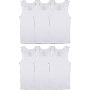 imageFruit of the Loom Boys Eversoft Cotton Undershirts T Shirts ampamp Tank TopsTank  Toddler  6 Pack  White