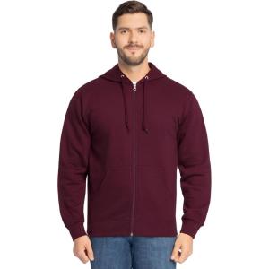 imageFruit of the Loom Eversoft Fleece Full Zip Hoodie SweatshirtMaroon Full Zip
