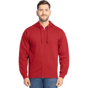 imageFruit of the Loom Eversoft Fleece Full Zip Hoodie SweatshirtRed Full Zip