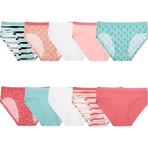 imageFruit of the Loom Girls Cotton Hipster Underwear10 Pack  Fashion Assorted