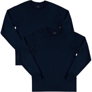 imageFruit of the Loom Mens Eversoft Cotton Long Sleeve T Shirts Breathable ampamp Moisture Wicking with Odor ControlLong Sleeve  Navy