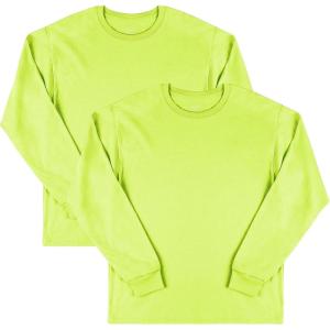imageFruit of the Loom Mens Eversoft Cotton Long Sleeve T Shirts Breathable ampamp Moisture Wicking with Odor ControlLong Sleeve  Safety Green