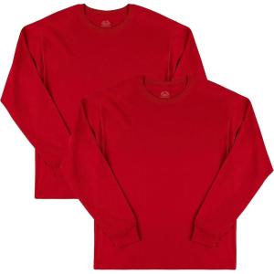 imageFruit of the Loom Mens Eversoft Cotton Long Sleeve T Shirts Breathable ampamp Moisture Wicking with Odor ControlLong Sleeve  True Red
