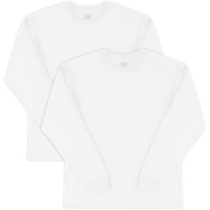 imageFruit of the Loom Mens Eversoft Cotton Long Sleeve T Shirts Breathable ampamp Moisture Wicking with Odor ControlLong Sleeve  White Ice