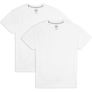 imageFruit of the Loom Mens Eversoft Cotton Short Sleeve Pocket TShirts Breathable 2Pack2 Pack  White
