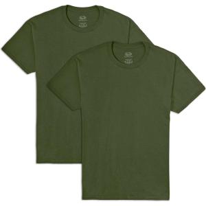 imageFruit of the Loom Mens Eversoft Cotton T Shirts Breathable ampamp Moisture Wicking with Odor Control Sizes S4x2 Pack Military Green