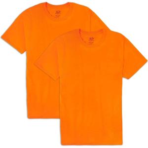 imageFruit of the Loom Mens Eversoft Cotton T Shirts Breathable ampamp Moisture Wicking with Odor Control Sizes S4x2 Pack Safety Orange