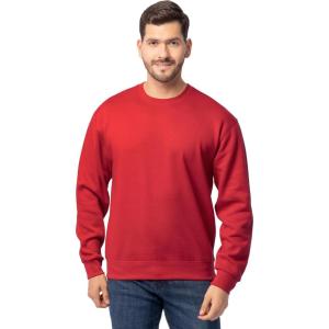 imageFruit of the Loom Mens Eversoft Fleece Crewneck Sweatshirts Moisture Wicking ampamp Breathable Sizes S4xRed