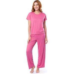 imageFruit of the Loom Womens Drop Shoulder Tee and Convertible Waist Sleep SetPink