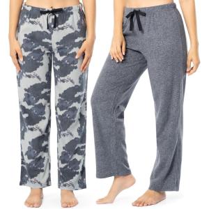 imageFruit of the Loom Womens Fleece Sleep Pajama Pant 2 PackHeather GreyCamo