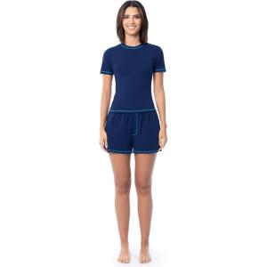 imageFruit of the Loom womens Energize Short Sleeve Tee and Shorts Sleep Pajama SetNavy