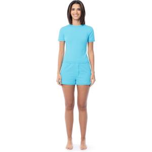 imageFruit of the Loom womens Energize Short Sleeve Tee and Shorts Sleep Pajama SetTurquoise